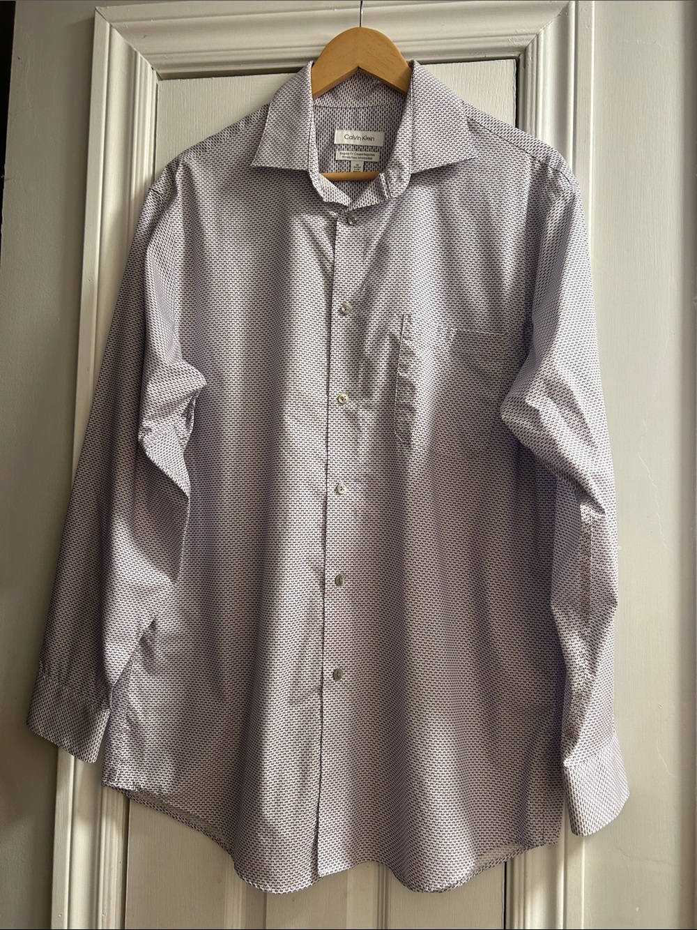 Calvin Klein Men's Light Lavender Microdot Dress Shirt